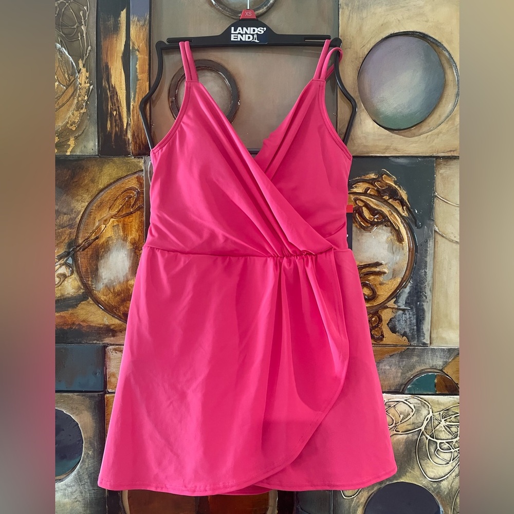 NWT Lands' End Pink Swim Dress Size XS